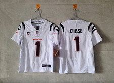 Nike Cincinnati Bengals Chase #1 in game jersey all colors with C patch picture