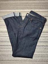 GAP Mens Selvedge Skinny Jeans 31x32 Raw Indigo Japanese Denim GapFlex KAIHARA picture