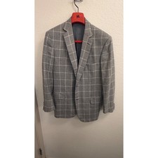 Brioni Colosseo Grey Windowpane Cashmere Wool Silk Sport Coat Blazer 52 R 42R picture