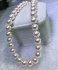 Amazing AAAA+++10-11mm True Natural White AKOYA Round Pearl Necklace 18inch 14k picture