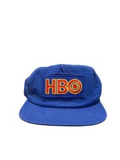 Vintage 90s HBO Snapback Hat Royal Blue Logo Patch Made In USA TV Promo Cap picture