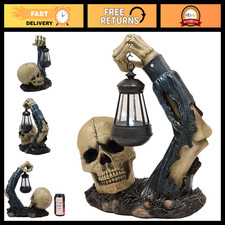 Skeleton Rising from Grave with Solar Lantern LED Light - Halloween Patio Decor picture