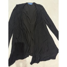 Simply Vera Vera Wang Black Open Front Mixed Media Cardigan Sweater Women Small picture