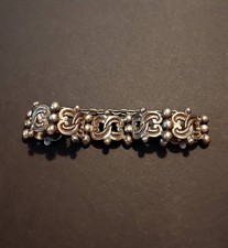 vintage mid-century Mexican sterling silver panel link bracelet picture