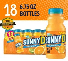 SUNNYD Tangy Original Orange Juice Drink 6.75 fl oz Bottles 18 Pack picture