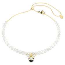 Swarovski Idyllia necklaces Crystal-like pearls, mixed cut, honeybee picture