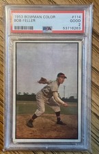 1953 Bowman Color - Bob Feller #114 PSA 2 (decent centering) picture