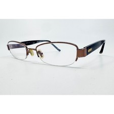 Coach Laverne Eyeglasses Womens Brown Half Rim Logo 47-17-135 T539 picture