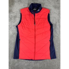 KJUS Men Release Vest Red Navy Golf Quilted Padded Full Zip MG40-H02 Size 50 M picture