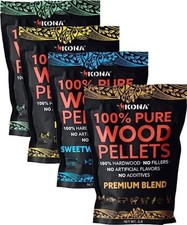 Kona Smoker Pellets - Premium, Sweetwood, Oak & Hickory- 4x2 LB Bags (8 Pounds) picture