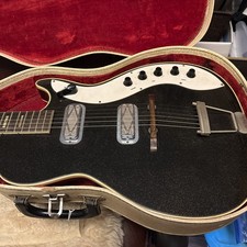 ~1964 Silvertone Model 1423 Jupiter Stratotone Faux Black Sparkle picture