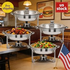 Stackable Stainless Steel Chafing Dish Buffet Set – 5QT Round Food Warmers picture