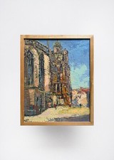 Oil painting Vienna St. Stephen's Cathedral Ukrainian painter Canvas original picture