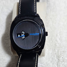 Steinhausen Impulse Quartz Watch Black Dial Black Case Leather Strap picture