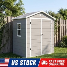 5x3ft/6x4.4ft Outdoor Resin Storage Shed Plastic Garden Shed with Lockable Door picture
