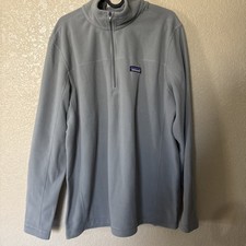 Patagonia Men's Micro D Fleece Pullover sweater Zip Feather Grey Size L NWT picture