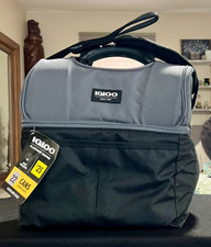 Igloo Playmate Gripper 22 Can Soft Cooler Bag Gray Black Insulated Lunch Box NWT picture
