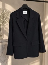 DOROTHEE SCHUMACHER Black Single-Breasted Blazer Jacket Size 3 US M Viscose picture