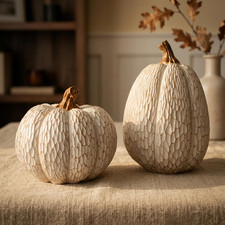 Fall Pumpkin Decor, Set of 2 Resin Pumpkins, Thanksgiving Decor picture