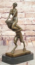 Female  Satyr Bronze Sculpture: Franz Bergman Signed Artwork Erotic Nudes picture