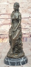 European Pure Bronze maiden Gorgeous Lady Goddess of the Autumn Hand Made Decor picture