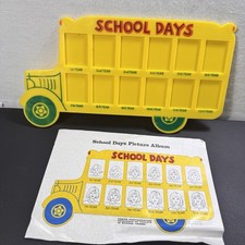 1980s School Days Picture Frame 12yr School Bus J.S.N.Y. Hong Kong Retro Yellow picture