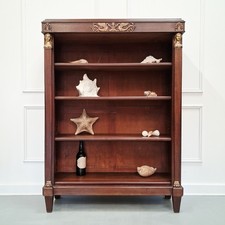 Large Antique French Mahogany Open Bookcase c1900  FREE DELIVERY ENG/WALES picture