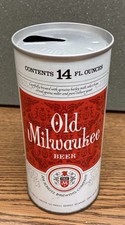 RARE 1970's Old Milwaukee 14oz Steel Beer Can -Marked FOR MILITARY USE ONLY Nice picture