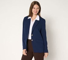Dennis Basso Women's Jacket Sz M Luxe Crepe BlazerPrints & DarkGreen A697405 picture