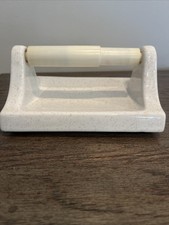 VTG Justrite Ceramics Wall Mount Toilet Paper Holder Ivory w/ Brown Specs Gloss picture