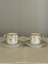 Set/2 T&V Limoges Floral Gold Trim Demitasse Cup & Saucer J McD & S picture