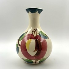 Vintage Purinton Apple Pottery Decanter Or Vase Hand Painted 7.5” Tall picture