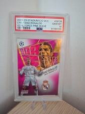 2022-23 Topps Stadium Club Chrome Cristiano Ronaldo Goal Force Pink Wave PSA 10 picture