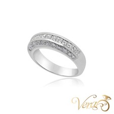 18K WG Women Ring 0.85 ct NAT, Size 6.5, 6.2g picture