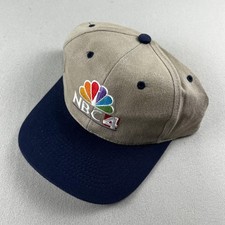 Vintage NBC 4 Hat Cap Snapback Beige Twill Television News Peacock Los Angeles picture