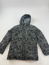 Columbia Jacket Boys Large Gray Camo Hooded Puffer Full Zip Insulated Outdoor picture