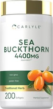 Sea Buckthorn Oil Capsules 4400mg | 200 Softgels | by Carlyle picture