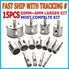 15pcs Diamond Hole Saw Drill Bit Set Glass Ceramic Tile Saw Cutting Tool 3-42mm picture