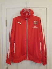 2014/15 Puma ARSENAL FC Track Jacket Red White Mens Size L New Large Soccer picture