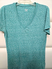 Mossimo Supply Women’s Heathered V-Neck Knit Shirts Grey, Purple, Teal (3 Tops) picture