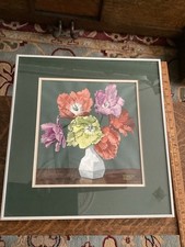 Romilda Dilley Original Gouache Floral Painting Signed Cincinnati Artist picture
