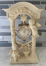Vintage Hollywood Regency Avon Cherub Mantel Clock picture