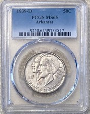 Rare & Excellent 1939  D Arkansas Commemorative Half Dollar - PCGS MS65 picture