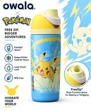 POKÉMON x OWALA FreeSip 16 oz Pikachu I Choose You Stainless Steel Water Bottle picture