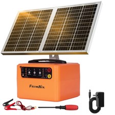 FarmNix 30 Mile Solar Fence Charger, 6-12KV Adjustable for Livestock Farm picture