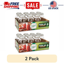 (2 Pack) Ball 32 oz Regular Mouth Glass Mason Jars with Lids & Bands 12 Count picture