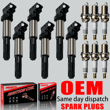 6X OEM Ignition Coil & Iridium Spark Plug For BMW 328i 330 530 X5 X6 UF515 UF522 picture