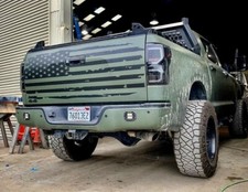 Toyota Tundra Truck ..  Tailgate Tattered American Flag Graphic picture