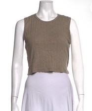 Leset pointelle sleeveless crew beige –L picture