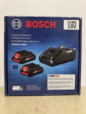 Bosch CORE18V 18V 4.0Ah Battery 2 Pack Charger Kit GXS18V-11N25 NEW picture